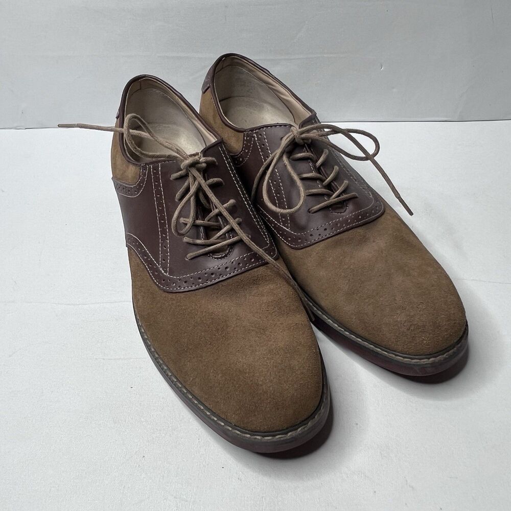 GH Bass & Co Pomona Taupe Brown  Suede Oxford Shoes Mens Size 13 D